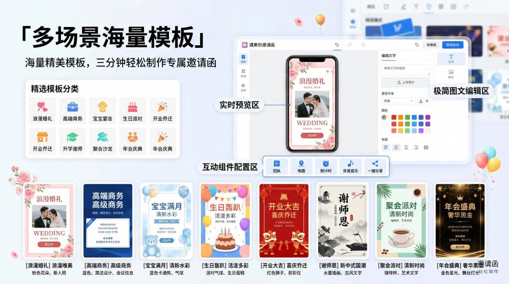 超实用生日电子邀请函模板！小白一键改直接用